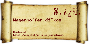 Wagenhoffer Ákos névjegykártya
